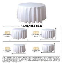 1 块圆形桌布，高品质桌布，可洗涤纶面料桌布，适合家庭、派对、婚礼或餐厅使用 - 白色 - 查看 3