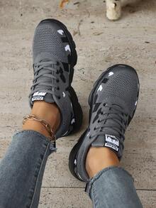 Women's Breathable Comfortable Casual Lightweight Running Shoes - Grey - View 5