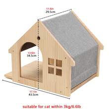 1pc Cat Wall Mansion, Sturdy Cat Wall Frame And Perch, Cat Wall Furniture For Playing, Climbing And Resting, Wooden Cat House, Max Load 12kg (26lb)