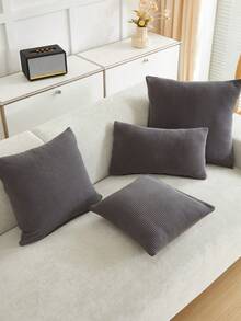 1 peça capa de almofada elástica jacquard fronha simples cor sólida almofadas de lã conjunto de proteção de fronha de sofá sala de estar quarto estudo conjunto de fronhas ao ar livre almofadas decorativas para quarto - Cinza escuro - Ver 7