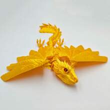 Juguete de modelo impreso en 3D, juguete de dragón volador genial con boca móvil, dragón emplumado impreso en 3D, modelo de dragón volador, modelo de juguete de dragón con articulaciones móviles, decoración de escritorio para el hogar, modelo de juguete de dragón coleccionable