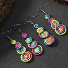 Handmade Colorful Retro Woven Rainbow Earrings, Fashionable Earrings For Women, Elegant Accessories For Home, Casual, Street, Party, Classic Souvenir, Ideal Gift For Valentine's Day, Birthday, Anniversary