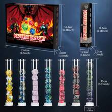 Dados Misteriosos - Juego de 42 Dados de Goblins D&D, Dados ALEATORIOS, Dados Sorpresa con Tubo para exhibición de dados, Regalos D&D para RPG, MTG, Juegos de Rol de Mesa - Multicolor - Ver 9