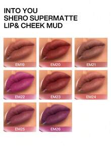 INTO YOU Matte Lip Mud, Super Stay Liquid Lipstick, Waterproof, Long Lasting Lipstick, High Impact Lipcolor With Lightweight Lip Mud Texture, Dual-Use For Lips And Cheek, Spring/Summer Soft Red Lipstick (EM11) - EM11 - Xem 6