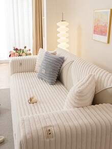 1pc All-Season Thickened Sofa Cushion, Non-Slip Sofa Cover In Design, Dust-Proof & Easy To Clean, Machine Washable, Fade Resistant, Suitable For Bedroom, Office, Living Room, L-Shaped Sofa, 1/2/3/4 Seats - Beige - View 5