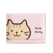 Cute Student Mini Wallet Fold Compact Kitty Design Short Women Coin Purse Korea Style For Young People For Women Wallet Purse Wallet Small Wallet Cute Wallet Wallet - Multicolor - View 7