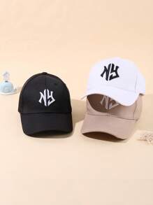 1/3 Embroidery NY Letter Baseball Cap, Adjustable Unisex Design - Breathable & Comfortable, Casual Daily Wear, Simple, Stylish, Versatile, Sun Protection, Breathable, Adjustable, Convenient For Traveling & Gifting