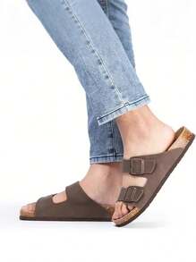 Sandals For Men,  Adjustable Buckle Straps Slides With Arch Support  Cork Footbed Size 7-14