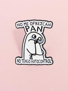 1 pieza Broche de solapa con cita graciosa en español, diseño de personaje triste, accesorio de moda, joyería, regalo para amigos
