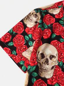 Camisa de manga corta estampada para hombres, camisa casual de ocio de verano