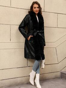 Abrigo con capucha y cinturón de la mujer Risissida para otoño/invierno - Ropa exterior casual, elegante y de moda, incluye cinturón adicional