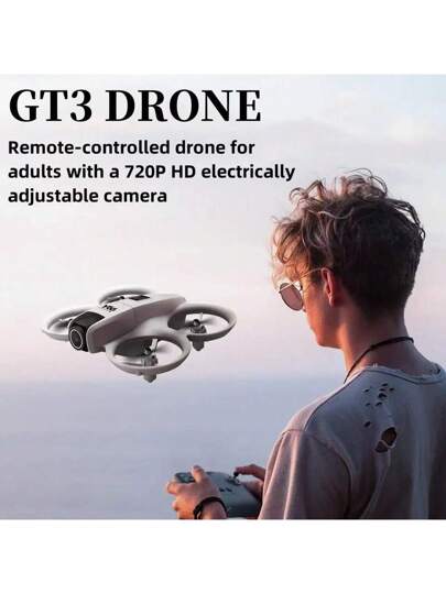 بدون طيار مع كاميرا GT3 بدون طيار مع 720 بكسل HD كاميرا بدون طيار الكبار بدون طيار في الهواء الطلق فرشاة فرشاة محرك التدفق البصري حومف مناسبة للمبتدئين | مقاس: 1 بطارية