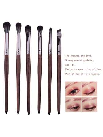 5支装可伸缩便捷化妆刷套装，棕色，包含眼影刷、晕染刷、高光刷、眉刷和唇刷，适合日常使用，也是节日、派对或旅行的送礼佳品。眉刷、眼影刷、螺旋刷、螺旋刷