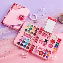 Juguete de maquillaje para niños, set de maquillaje de princesa y esmalte de uñas, caja de cosméticos, kit de regalo para actuaciones infantiles