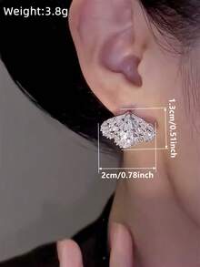 1 Paar Charm Ohrstecker mit kubischem Zirkonia für Frauen, für Hochzeit, Verlobung, Jahrestag, Party, Schmuck, Valentinstag Geschenk