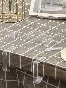4pcs/8pcs Transparent Tablecloth Clips, Skid-Proof Tablecloth Holders Clips, Home Kitchen Table Cloth Clamps