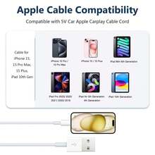 3.3 英尺/6.6 英尺充电线 USB-A 至 USB-C 线，快速充电 20W，兼容 iPhone 16 15 Pro Max Plus - 白色 - 查看 6