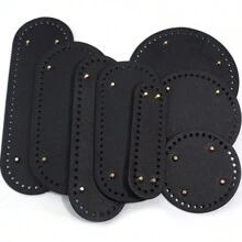 1pc PU Leather Bag Bottom For Crochet, Long Knitting Crochet Bags Bottom Shaper Pad Multi-Colored Hand-Woven Bag Cushion Base With Holes For DIY Handbag Shoulder Bags Purse Making