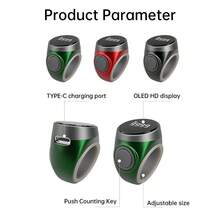 智能念经计数器数字电子指环计数器穆斯林念经 3 色 Zikr 戒指祈祷时间振动提醒器智能赞美戒指 - 黑色 - 查看 8