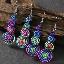 Handmade Colorful Retro Woven Rainbow Earrings, Fashionable Earrings For Women, Elegant Accessories For Home, Casual, Street, Party, Classic Souvenir, Ideal Gift For Valentine's Day, Birthday, Anniversary