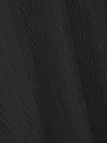 男士个性化时尚弹力针织 Polo 衫 - 黑色 - 查看 5