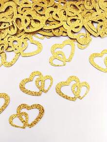 50 sztuk konfetti w kształcie serca do dekoracji ślubnych, papier brokatowy na imprezę, papier w kształcie złotej cebuli do dekoracji stołu. Konfetti w kształcie serca z papieru w kształcie złotej cebuli