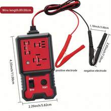 Auto Relay Tester For 12V - Car Diagnostic Tool With Battery Clips, Fits 4-Pin & 5-Pin Relays Relay Tester Automotive - Red - View 4
