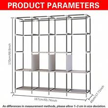 170*170 Wardrobe Rack Bedroom Organization - Brown - View 7