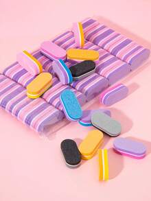 10/30/50 miếng đệm móng tay mini, miếng bọt biển nhám 100/180, dũa móng tay mini số lượng lớn cho móng acrylic, dũa móng tay dạng khối đệm, bộ đệm móng tay mini số lượng lớn hai mặt cho dụng cụ làm móng - Nhiều màu - Xem 1