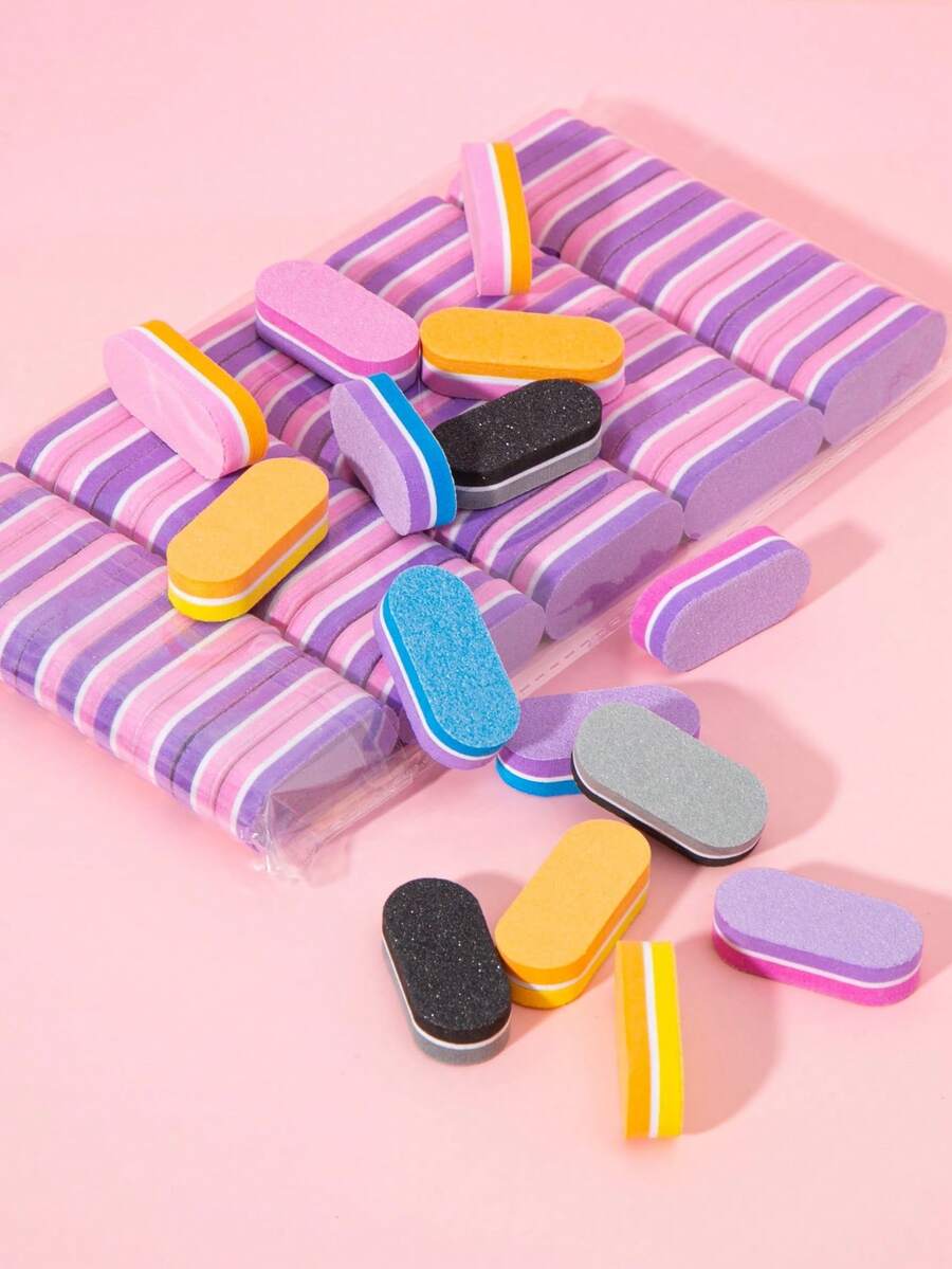 10/30/50 miếng đệm móng tay mini, miếng bọt biển nhám 100/180, dũa móng tay mini số lượng lớn cho móng acrylic, dũa móng tay dạng khối đệm, bộ đệm móng tay mini số lượng lớn hai mặt cho dụng cụ làm móng - Nhiều màu - Xem 1