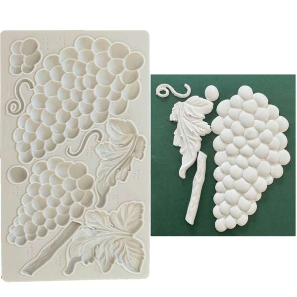 1pc Silicone Grape Cluster & Grape Leaf Fondant Mold, Fondant Cake Decorating Tool, Chocolate Mold, Baking Accessories