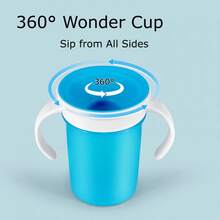 KUNT 1 chiếc cốc uống nước xoay 360° cho bé, cốc tập uống chống rò rỉ có nắp đậy, cốc ma thuật. - Nhiều màu - Xem 1