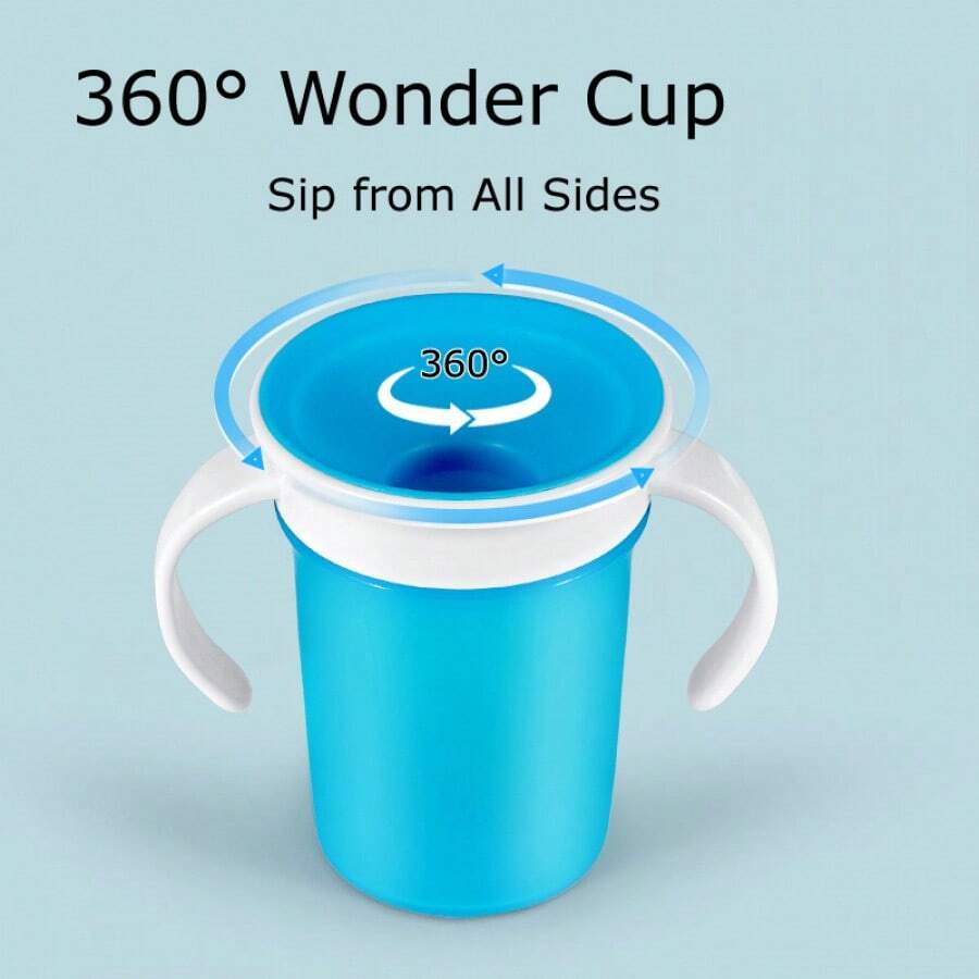 KUNT 1 chiếc cốc uống nước xoay 360° cho bé, cốc tập uống chống rò rỉ có nắp đậy, cốc ma thuật. - Nhiều màu - Xem 1