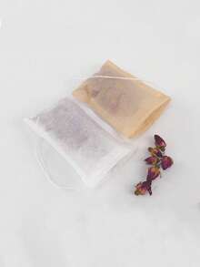 50/100个装纸质茶/咖啡滤袋 - 采用天然木浆材料制成，抽绳设计方便封口，适用于散装茶叶、香茶、香料、咖啡、草药等，是开学季必备佳品 - 彩色 - 查看 7