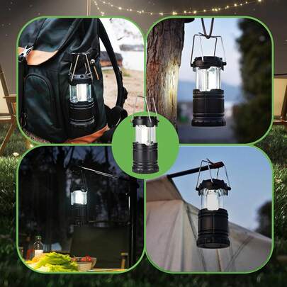 1 Pack Lantern Collapsible Camping Light, Battery Operated Lanterns COB Super Bright For Power Outages Indoor Emergency Outdoor Camping Hiking Kit,