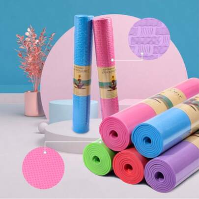 Tapete de exercícios fitness tapete de ioga ao ar livre tapete de piso antiderrapante tapete de ioga / tapete de exercícios fitness / tapete de ginástica / tapete à prova de umidade / tapete de exercícios antiderrapante / tapete de dança fitness / tapete de ioga / tapete de ioga de cor sólida de PVC / tapete de exercícios de ioga espesso