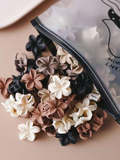30pcs Cute Plumeria Hair Claws 2.5cm, Women Mini Claw Clips Hair Accessories Hair Jaw Clip Hair Clamps Hair Clutch Hair Catcher Clip, Beach Accessories Fall Winter Flower Hair Clip For Vacation Outfits Woman