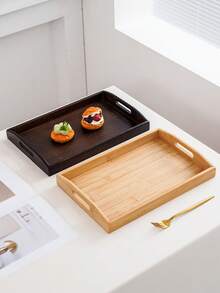 1pc Brown Wooden Fruit & Snack Cake Display Tray - Multicolor - View 5