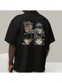 Printed T-Shirt Rock Band Unisex Cotton T-Shirt Shirt Men Women - màu đen - Xem 3