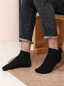 5/10/20 Pairs Men's Solid Color Breathable Casual Ankle Socks, For Gym