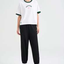 XTEP 特步女子运动裤2024夏季新款休闲裤长裤针织七分裤976228840636 - 正黑色 - 查看 3