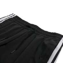 Adidas 女士 3S WV E 78PT 运动裤，跑步健身训练裤，透气休闲长裤，JZ2173 - 黑色/白 - 查看 3