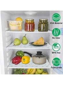 4PCS Shelf Liner For Kitchen Cabinets,Non-Adhesive Drawer Liner,Non-Slip Refrigerator Liner,EVA Waterproof Fridge Pad Cupboard Mat Easy Placemats,Gifts For Mother'Day