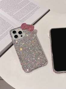Luxury Fashion Crystal Rhinestone Framed Rhinestone Bowknot Phone Case Compatible With IPhone 16 Pro Max/15 Plus/XS Max/7