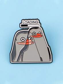 1 件装企鹅“装货”珐琅别针儿童胸针翻领别针背包上的动物徽章服装配饰趣味珠宝礼物 - 彩色 - 查看 5