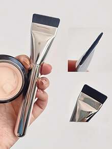 2pcs Ultra-Thin Foundation Brush Lightweight Face Contour Brush Flat Mask Brush Mixing Foundation Cream Makeup Brush, Silver Foundation Brush, Makeup Brush Foundation Makeup Tool Flat Foundation Brush Liquid Foundation Brush,Foundation Brush,Concealer Brush,Blush Brush,Contour Brush,Blush Brush,Bronzer Brush,Powder Brush,Foundation Brush,Blush Brush - Multicolor - View 3