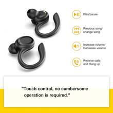 LIFEBEE Kabellose Sport Ohrhörer mit Mikrofon und LED Ladeetui - Echter Stereo Sound und Ohrbügel Design für Laufen und Workouts