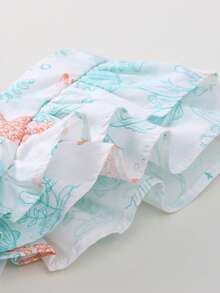 Annil Blusa carina con stampa a stella marina e spalla scoperta per ragazze giovani