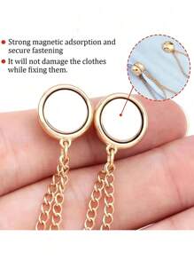 1/2/3 Pcs Multifunctional Magnetic Clothespin, New Magnetic Clothespin, Powerful Turban Magnet With Chain, Multi-Function Magnetic Clothing Clip, Securely Hold Fabrics In Place, Magnets With Chain For Scarves, Hijab, Trousers