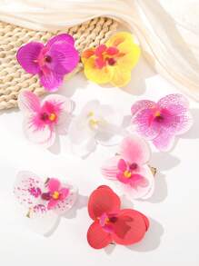8 Stücke/1 Stück modische boho Orchideen Kunstblumen Haarspangen Klauen Haarklammern Haarspangen